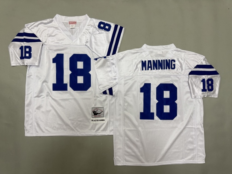 Men 2025 Indianapolis Colts #18 Manning white Throwback Limited NFL Jersey style 001->indianapolis colts->NFL Jersey